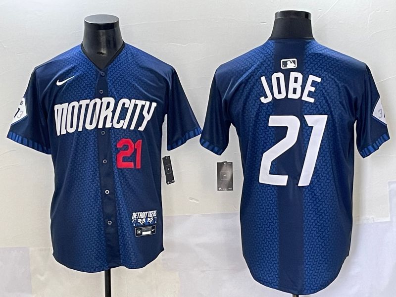 Men 2025 Detroit Tigers 21 Jobe Blue City edition Game Nike MLB Jersey style 2